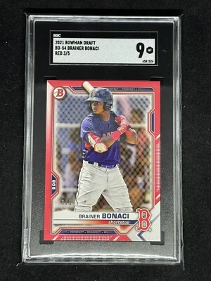 2021 Bowman Draft Brainer Bonaci Red 3/5!🔥 SSP SGC 9! Paper - Image 1 of 4