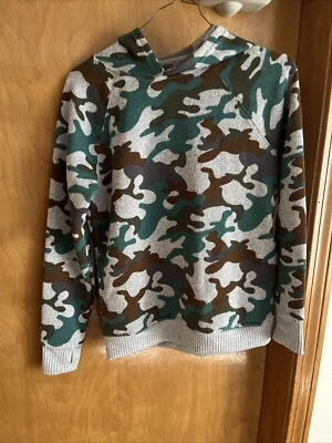 GYMBOREE GRIS FIESTA CAMUFLAJE JERSEY SUDADERA CON CAPUCHA XL (14) NUEVO CON ETIQUETAS (B32) Foto 1 de 4