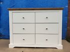 Hampton Painted 6 Drawer with Oak Top Collection Wide Chest of Drawers