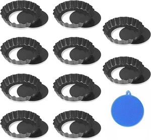 10 Stück 10 Cm Tarteform Mit Hebeboden Klein Quicheform Und Obstkuchenform, Anti - Bild 1 von 12
