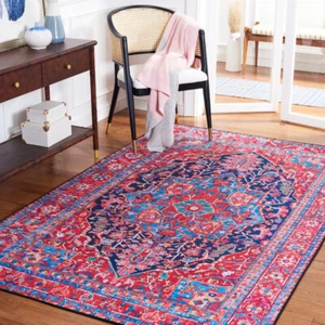 SAFAVIEH Tucson Collection TSN121N Navy / Red Rug - Picture 1 of 19