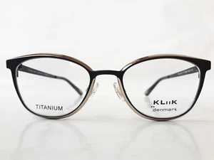 Marco de gafas Kliik pequeño mujer negro oro cateye titanio mod.671 col200 NUEVO - Imagen 1 de 12