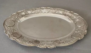 Monedas raras antiguas de plata 800 bandeja bandeja para servir Schwartzkopf Lübeck Alemania - Imagen 1 de 9