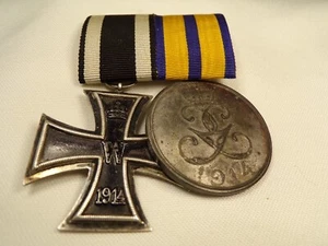 ✚ WW1 German 2 Medal Clasp Iron Cross with Schwarzburg-Sonderhausen DGRM (3967) - Picture 1 of 10