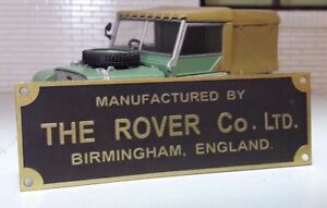 Land Rover Series 1 80 SWB Bulkhead Chassis Brass Rover Factory Plate/Plaque