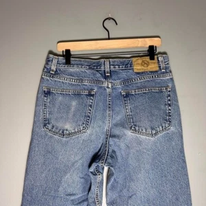 Vintage 90s Eddie Bauer Baggy Skater Y2K Faded Denim Jeans Size 34 x 26 - Picture 1 of 6