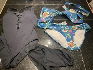 GIRLS SIZE 10 BATHING SUITE LOT BLEU/RALPH LAUREN ONE AND TWO PIECE - Picture 1 of 12