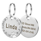 Bling Glitter Paw Round Personalized Dog ID Tags Disc Engraved Puppy Pet Dog Tag