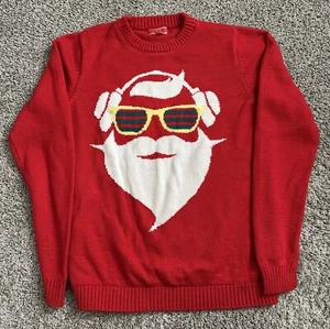 'COOL SANTA' CHRISTMAS SWEATER Soft Medium Red - Picture 1 of 5