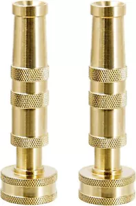 Heavy-Duty Brass Adjustable Twist Hose Nozzle, Garden Hose Nozzle, 2 Pack - Picture 1 of 9