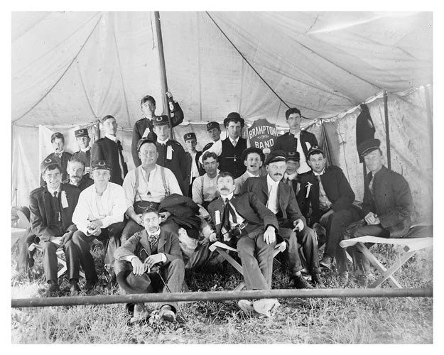 Circa 1905 Silver Halide Group Photo Of Brampton Band ( Ontario ) At Welland - Image 1 of 1