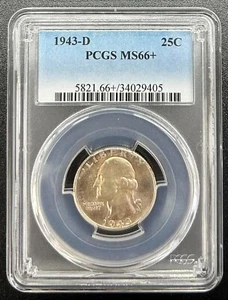 1943-D 25C PCGS MS66+ - 0095 - Picture 1 of 2