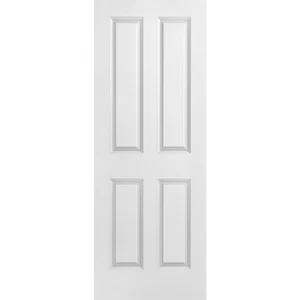 LuxDoors Interior 4-Panel Square Top [36" x 80"] Primed White Solid Door - Picture 1 of 3