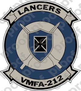 STICKER USMC VMFA 212 LANCERS   ooo   USMC Lisc No 20187 - Picture 1 of 1