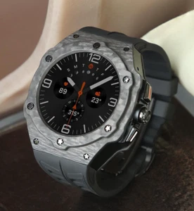 Carbon Fiber Case Schutzhülle für Galaxy Watch Ultra 47mm FKM Band Strap - Bild 1 von 14