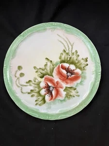 Floral Poppy Tea Trivet / Hot Plate Hand Painted 7.5” Jo Torgerson - Picture 1 of 4