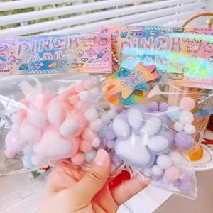 2pcs Squishy Cat Paw Squeeze Toys,Pinch Family,Cute Kawaii Squishies PVC Sensory - Picture 1 of 8