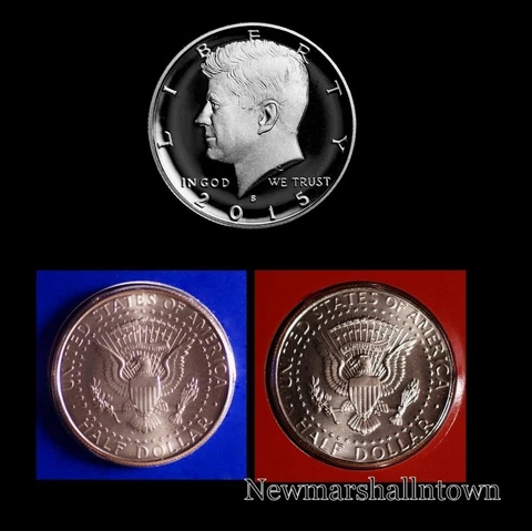 2015 P+D+S Kennedy Half Dollar Mint Proof Set ~ PD in Original Mint Wrappers Cover