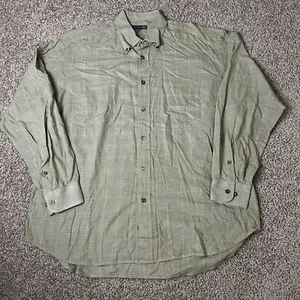 Hart Schaffner Marx Mens Dress Shirt Size XL Light Brown Plaid 100% Cotton EUC - Picture 1 of 7
