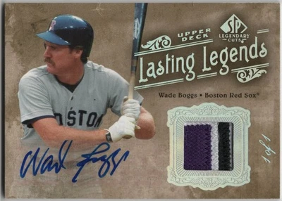2005 SP Legendary Cuts WADE BOGGS Lasting Legends Platinum 4Color Patch Auto 1/1 - Image 1 of 2