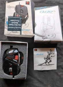 MadCatz R.A.T 5 PC Gaming Mouse Boxed. Manuals Black And Red M291 - Picture 1 of 14