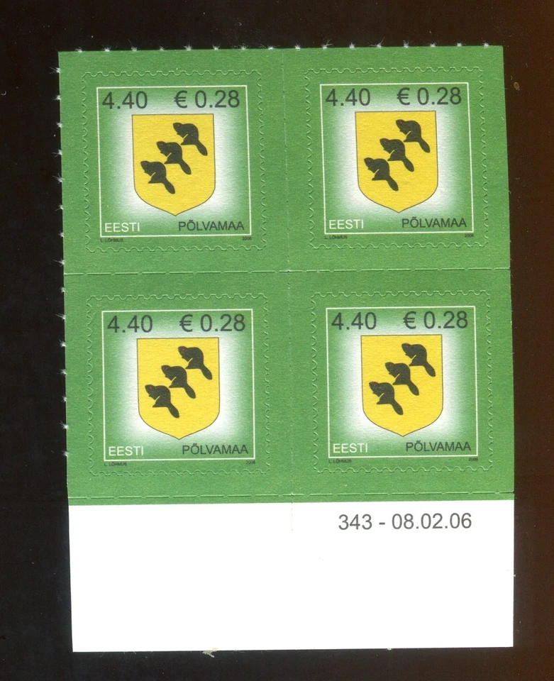 EST_343- 2006 Estonia Põlvamaa counties beavers animals FAUNA BLOCK MNH - Image 1 of 1