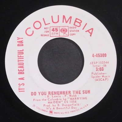IT'S A BEAUTIFUL DAY: do you remember the sun COLUMBIA 7" Single 45 RPM - Image 1 of 2