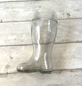 Stiefelförmige Klarglasvase 9,5 Zoll hoch 6 Zoll langer Sockel Schuhform - Bild 1 von 1