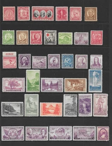 UNITED STATES ASSORTED MINT NEVER HINGED ISSUES 1930 to 1936 CV $40 - Picture 1 of 2