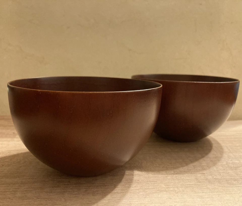 Miso Soup Bowl Lacquerware Bowl 4.25" Diameter Made in Japan 2pcs. Set - Image 1 of 4