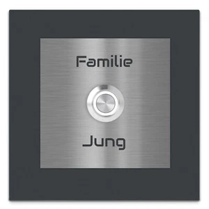 Türklingel Paris 009 Klingelschild 10x10cm anthrazit RAL 7016 - Gravur und LED - Bild 1 von 16