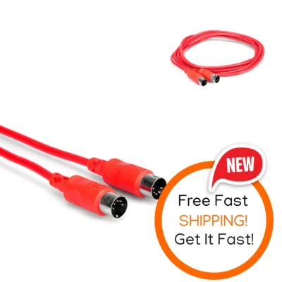 Cable MIDI Hosa MID-310RD 5 pines discreto macho a macho rojo DIN Sysex blindado Foto 1 de 4