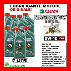 OLIO CASTROL MAGNATEC DIESEL 5W40 DPF ACEA C3 MEETS FIAT 9.55535-S2 DA 7 LITRI - Foto 1 di 2