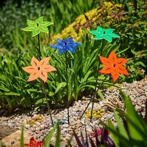 5x Sonnenfänger Deko Garten Pfähle Lotus fluoreszierend Zubehör Ornament Geschenk - Bild 1 von 25