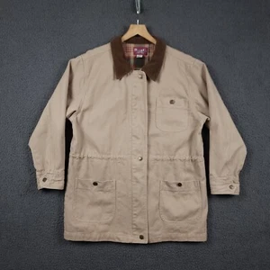 Chaqueta ABRIGO GRANERO De Colección Para Mujer M Mediana Caqui Campo Sarga Cuello Cordón Caza - Imagen 1 de 9
