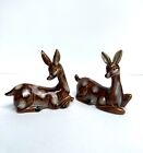 Lot of 2 Vintage Christmas Deer Big Ear Figurine Set Spotted Doe Fawn Midcentury