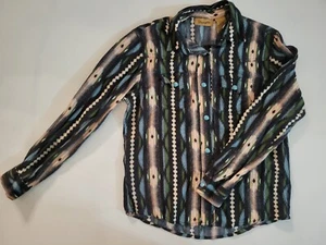 Vintage Wrangler Shirt Youth Large Pearl Snap Western Wear Cowboy Long Sleeve - Picture 1 of 11