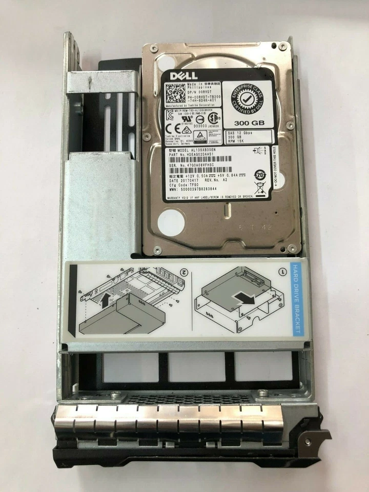Dell 300GB 15K SAS 12G SFF+LFF Tray R710 R310 T620 R320 R510 R410 R420 T630 R530 - Image 1 of 1