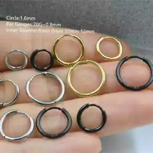 50pz Anello in Acciaio Inox Diath Tragus Elica Uomo/Donna Orecchio Borchia/Orecchino - Foto 1 di 22