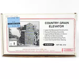 American Model Builders Laser Cut Basswood Country Grain Elevator N Scale - Picture 1 of 3