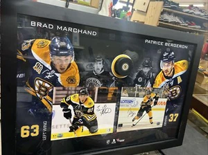 Patrice Bergeron & Brad Marchand Autographed Framed Fanatics 33x23 Bruins Photo - Picture 1 of 13