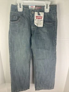 Levi's 514 Slim Straight Jeans Adjustable Waist - Kids Regular Size 6 NWT Blue - Picture 1 of 8
