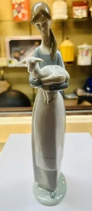 Lladro Figurine # 4505 Girl with Lamb Porcelain Figurine No Box - Picture 1 of 6
