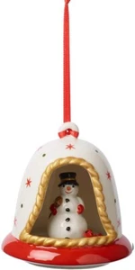 Villeroy & Boch MY WEIHNACHTSBAUM Ornament: rote Zierleiste Schneemannglocke # 6898 - Bild 1 von 3