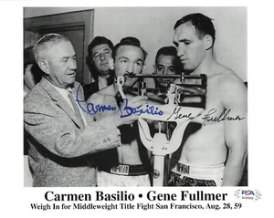 Carmen Basilio Gene Fullmer Boxing Signed Autograph 8 x 10 Photo PSA DNA *43 - Bild 1 von 2