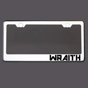 Polish Mirror License Plate Frame WRAITH Laser Etched Metal Screw Cap - Picture 1 of 8