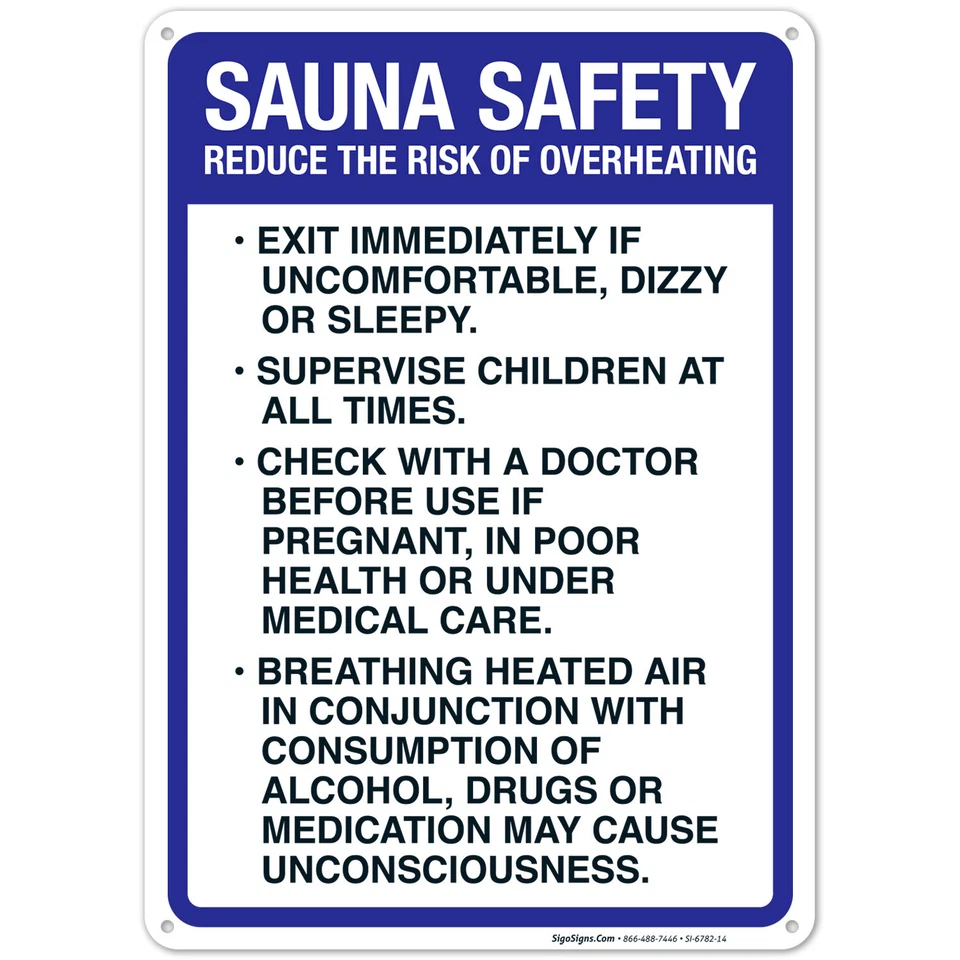 Letrero de seguridad de sauna, letrero de piscina, Foto 1 de 1