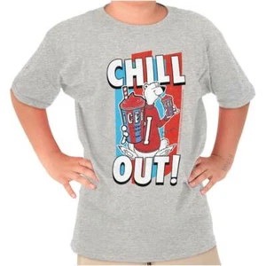 Licensed Icee Bear Chill Out Graphic Novelty Unisex Kids Youth Crew T Shirts - Picture 1 of 7