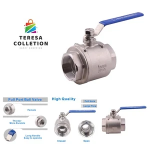 Full Port Ball Valve Stainless Steel 304 Heavy Duty for Water, Oil, and Gas w... - Picture 1 of 7