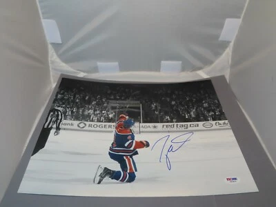Taylor Hall Signed Edmonton Oilers 11x14 Photo Autographed PSA/DNA COA 1A - Image 1 of 4